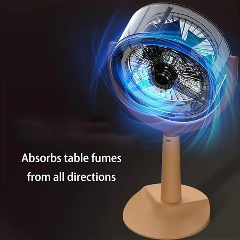 Transform Your Cooking Experience with the Electric Desktop Range Hood - USB Adjustable Mini Exhaust Fan for BBQ and Hot Pot!